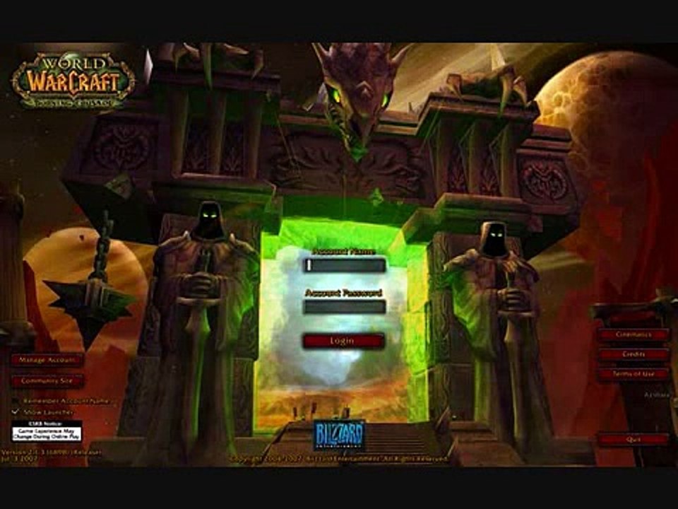World of Warcraft Burning Crusade Login Music