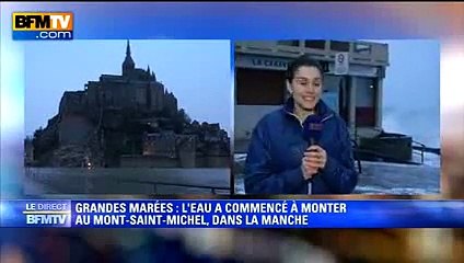 Saint-Malo- Fanny Agostini arrosée par une vague en plein direct