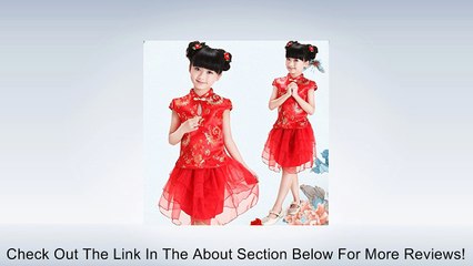 Froomer Lovely Kids Girls Chinese Style 2Pecs Tops +Tutu Dress Set Outfit Skirts Review