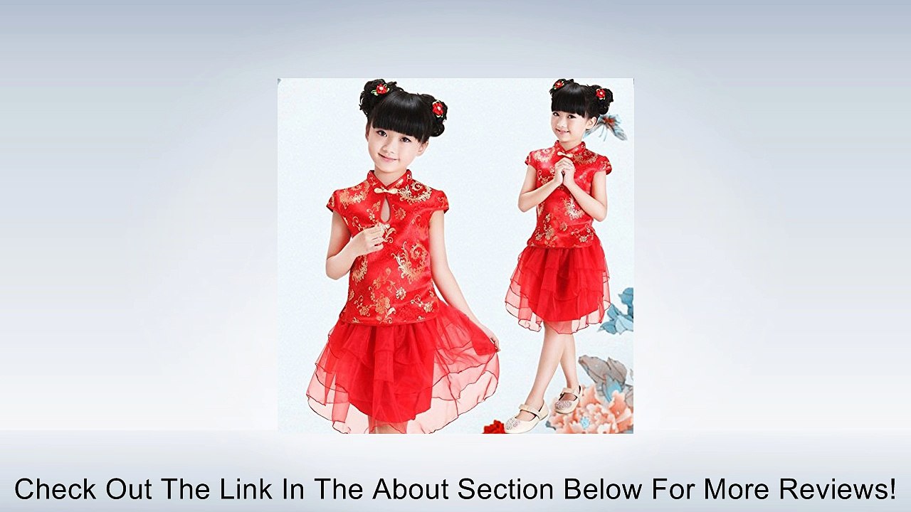Froomer Lovely Kids Girls Chinese Style 2Pecs Tops +Tutu Dress Set Outfit Skirts Review