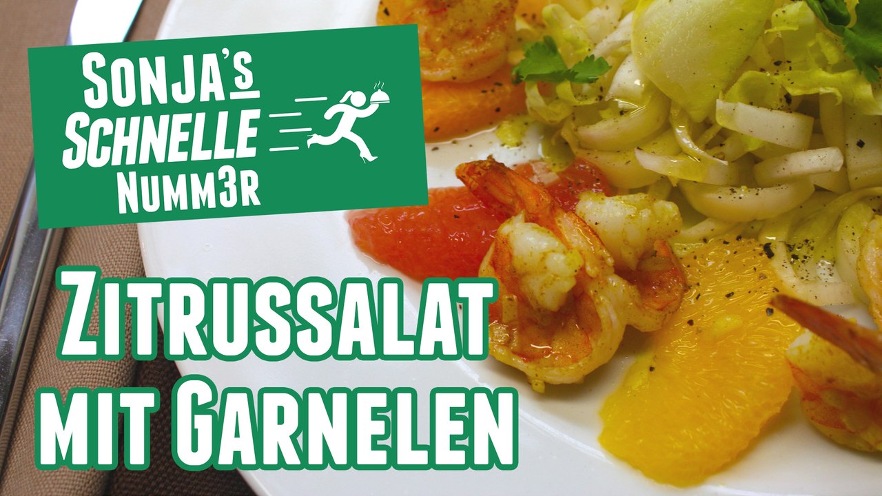 Zitrussalat mit Garnelen - Rezept (Sonja's Schnelle Nummer #31)