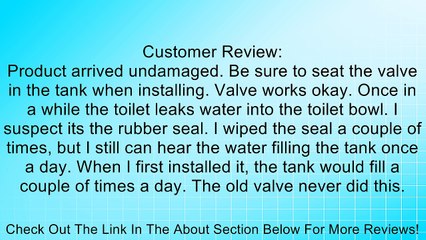 Mansfield Plbg. Prod. 210-1112P Watersaver Flush Valve Review