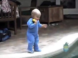 Baby falls in swimming pool alone and something unexpected happens