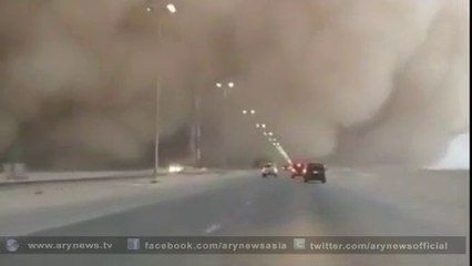 Sand storm covered Dubai