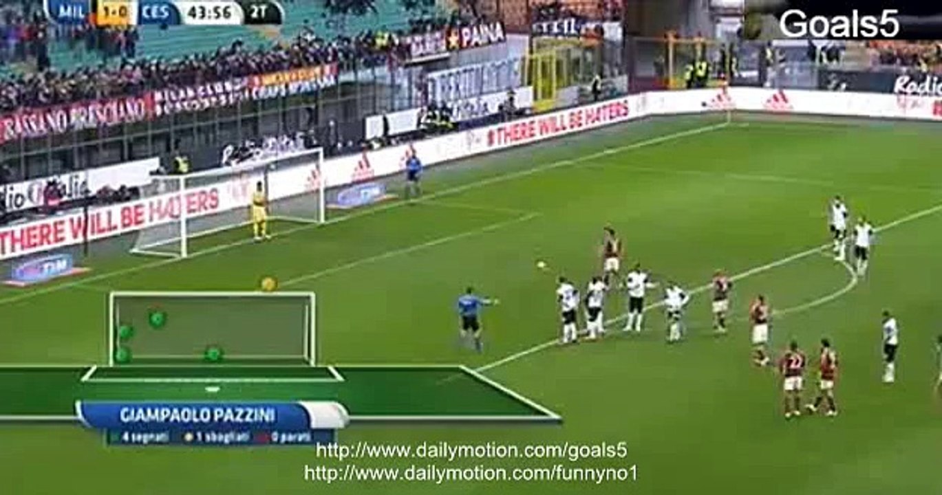 Giampaolo Pazzini Penalty Goal Goal AC Milan 2 - 0 Cesena Serie A 22-2-2015