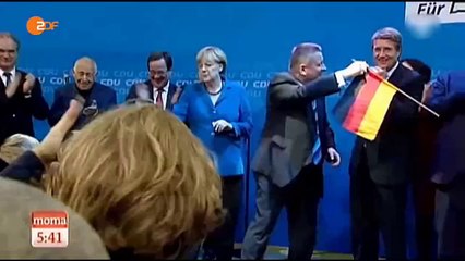 BRD - Merkel Wirft Fahne Weg