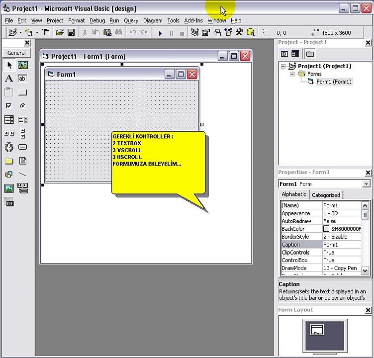 Visual Basic HScroll & VScroll