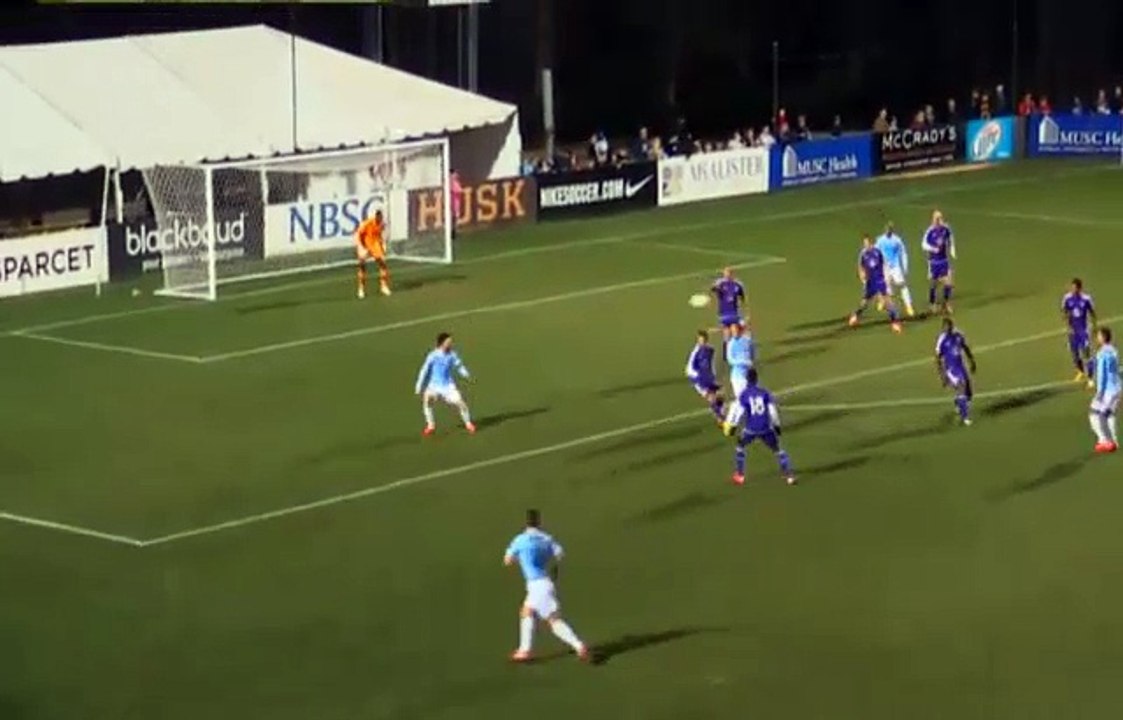 David Villa Amazing skill fires one off the crossbar New York City vs Orlando City
