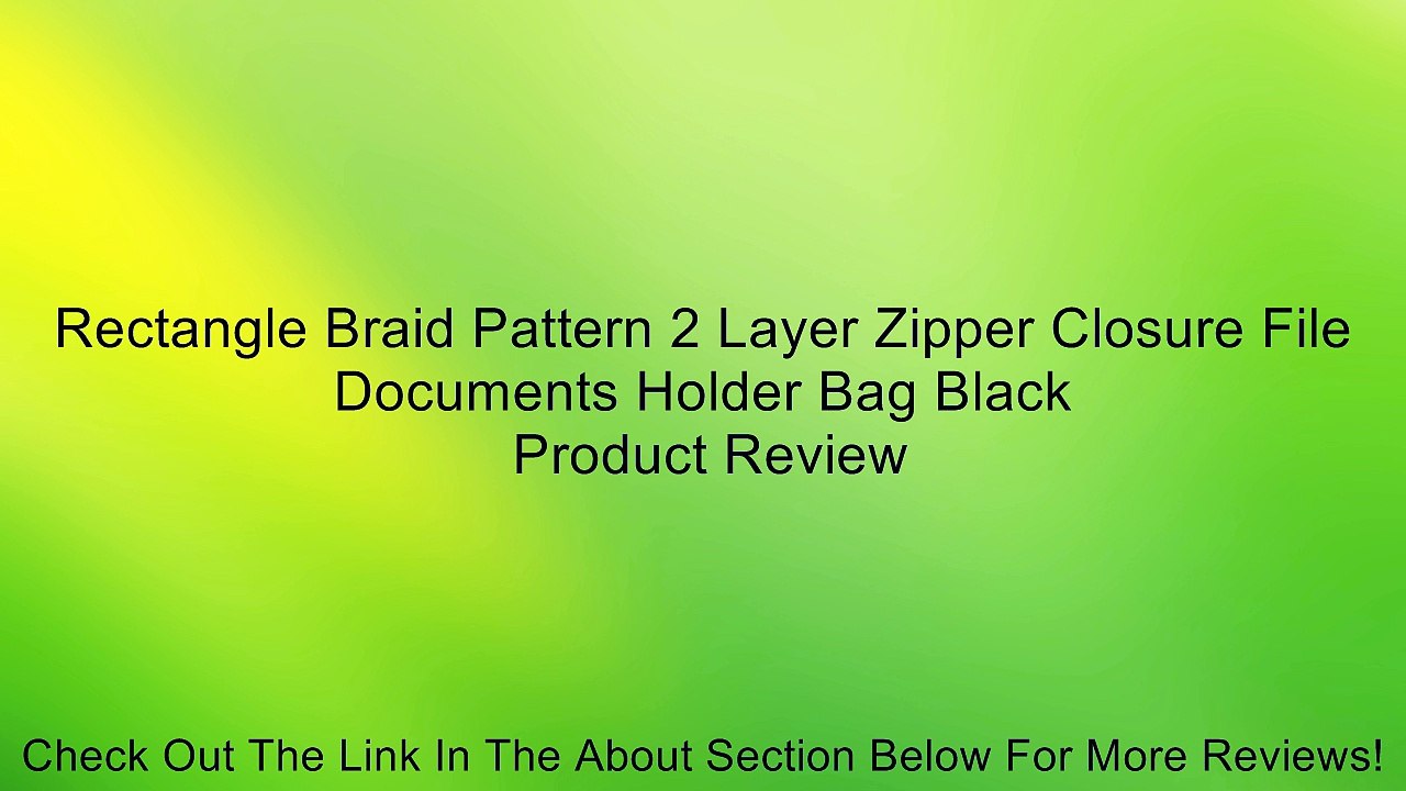 Rectangle Braid Pattern 2 Layer Zipper Closure File Documents Holder Bag Black Review