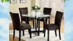 Modern 48 Inch Round Glass Top Dining Set by Coaster