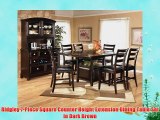 Ridgley 7-Piece Square Counter Height Extension Dining Table Set in Dark Brown