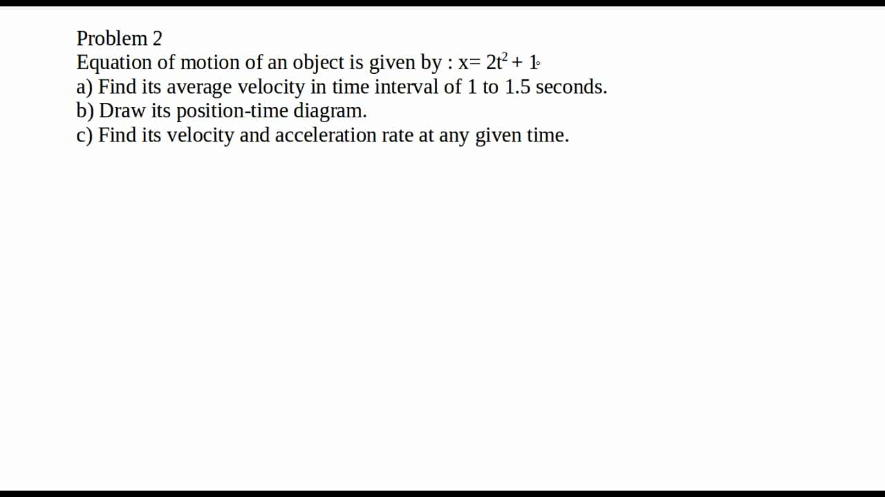 Physics 12: Kinematics Equations of Motion