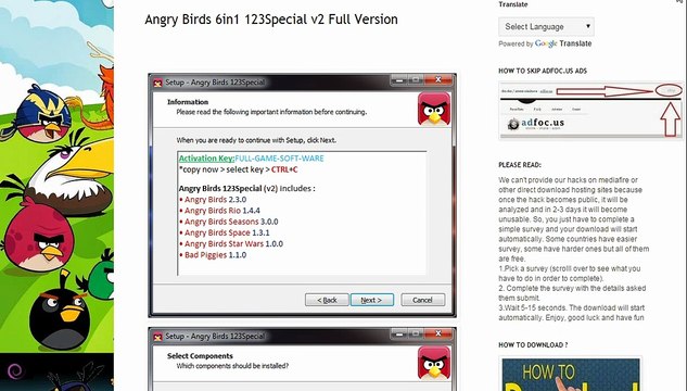 Angry Birds 6in1 123Special v2 Full Version Incl Activation Key