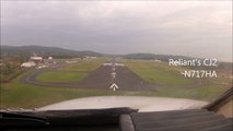 Landing runway 26 at Danbury KDXR  - Citation V N365EA