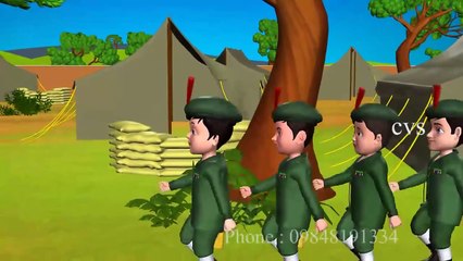 3D Animation Five Little Soldiers Nursery Rhyme for children with Lyrics