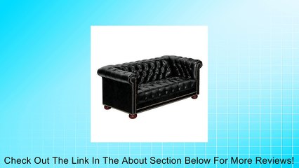 Chesterfield Traditional Leather Reception Room Loveseat Review