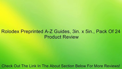 Rolodex A-Z Guides, 3x5, Pack of 24 📇