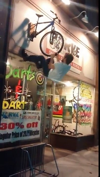 A drunk man fall down funny