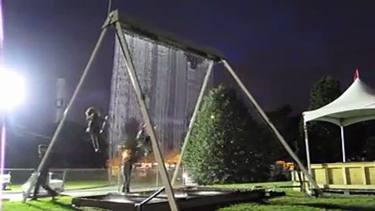 Coolest swings with waterfall