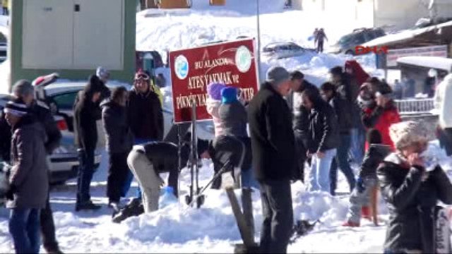 Bursa Uludağ'da Pistlerde Mangal Keyfi