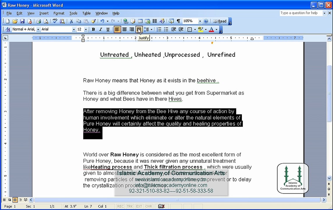 Free MS Word 2003 Training in Urdu- IACA (26)