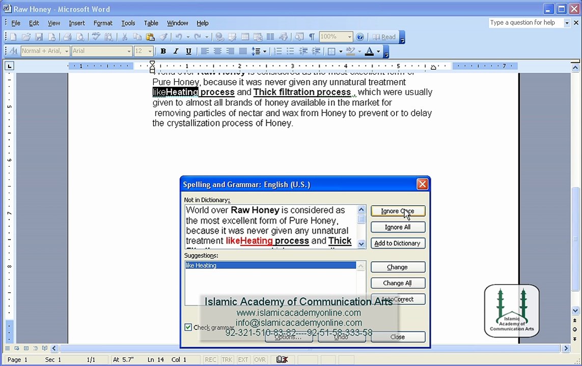 Free MS Word 2003 Training in Urdu- IACA (45)