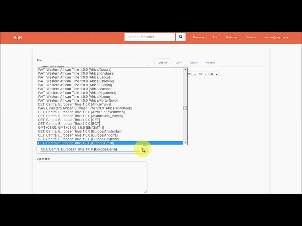One Off Appointment Reminder (Simple appointment reminder application)