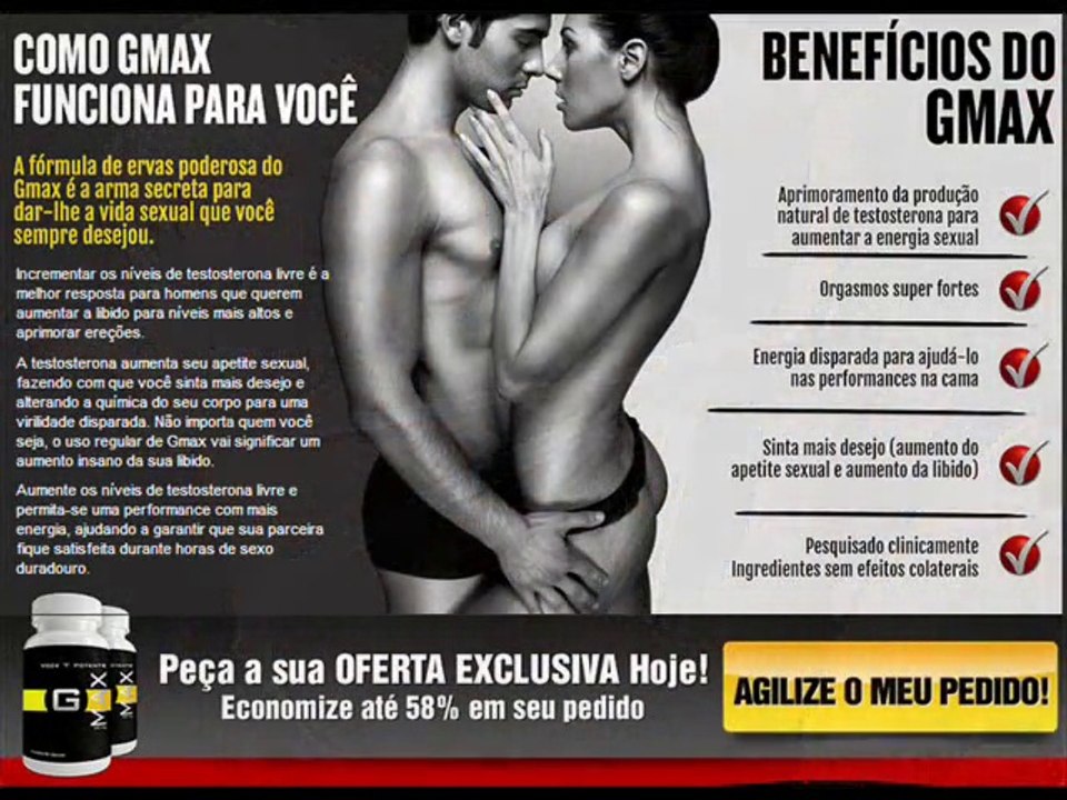 Gmax - Aumente sua Virilidade - Estimulante Sexual