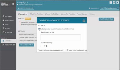 10. Creating a standard campaign in Mass Planner 2