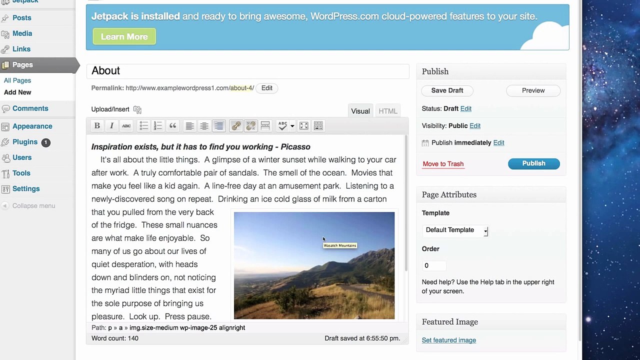 How to Use WordPress (4 of 7) - Creating a Static Page