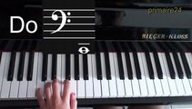Apprendre les notes - Clé de fa - solfège - piano