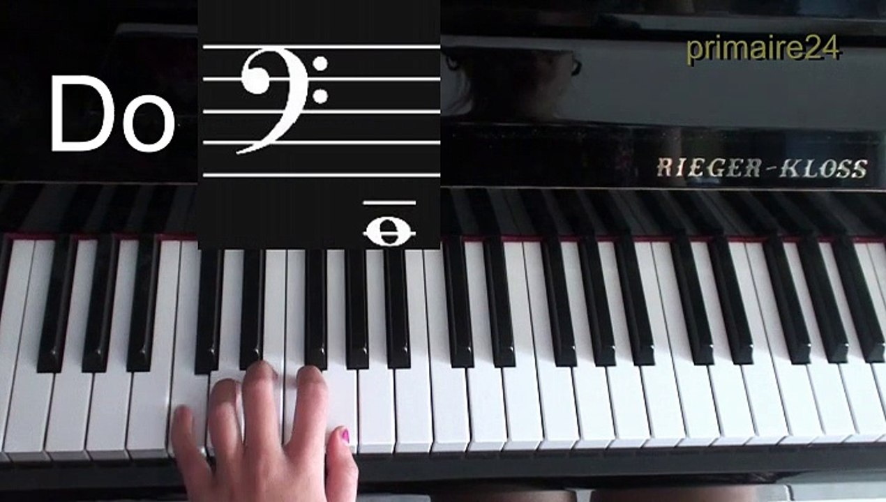 Apprendre les notes - Clé de fa - solfège - piano