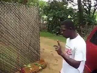 Guy drink water and pulled out