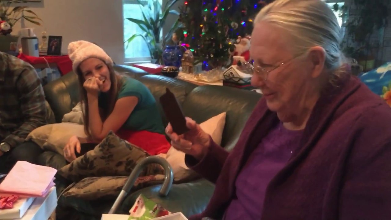 Grandma Receives Chocolate Smartphone For Christmas
