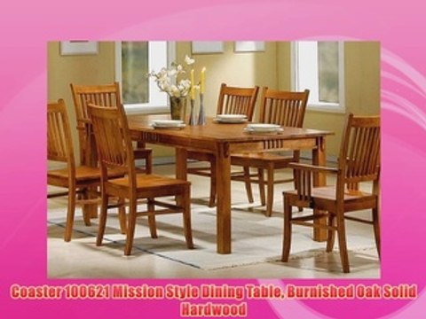Coaster 100621 Mission Style Dining Table Burnished Oak Solid Hardwood