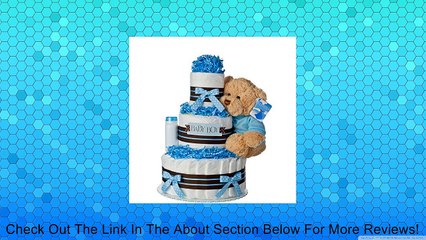 Diaper Cake - Darling Boy Theme Handmade By Lil Baby Cakes - Baby Boy Gift - Makes a Great Baby Shower Centerpiece Review