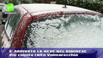 Arrivata la neve in provincia di Rimini, più colpita l'Alta Valmarecchia