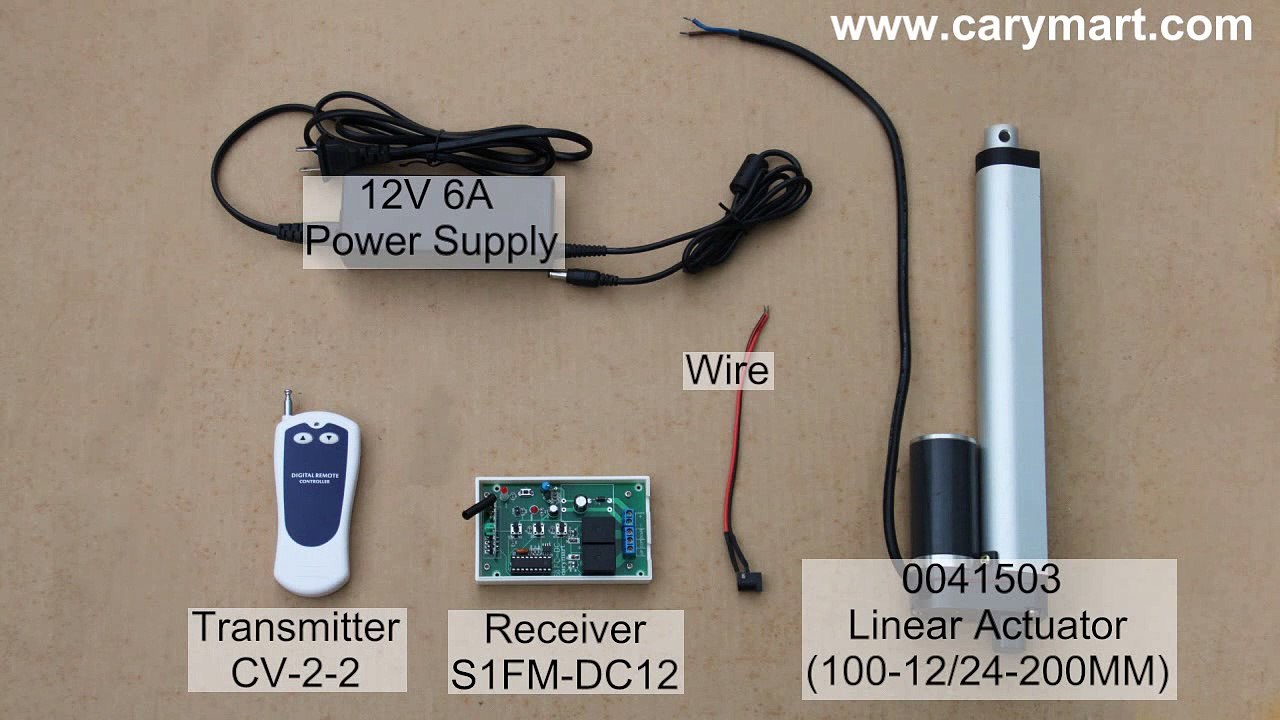 Wireless remote control linear actuator