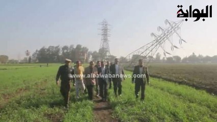 محافظ المنوفية يتفقد موقع تفجير برج الضغط العالي بقرية طه شبرا