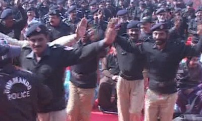 Sindh police officer dancing for celebration