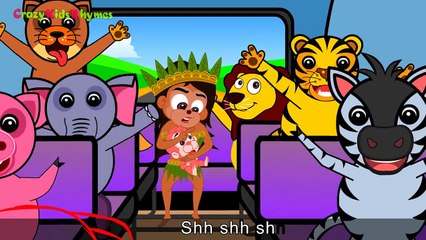 The Wheels On The Bus Nursery Rhyme | Elephant Bus Cartoon for Kids | Children Songs