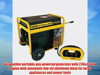 Stanley 5000 Watt 6600 Surge Watt All Weather Generator Removable Control Panel with Bonus 15Feet Heavy Duty Cord