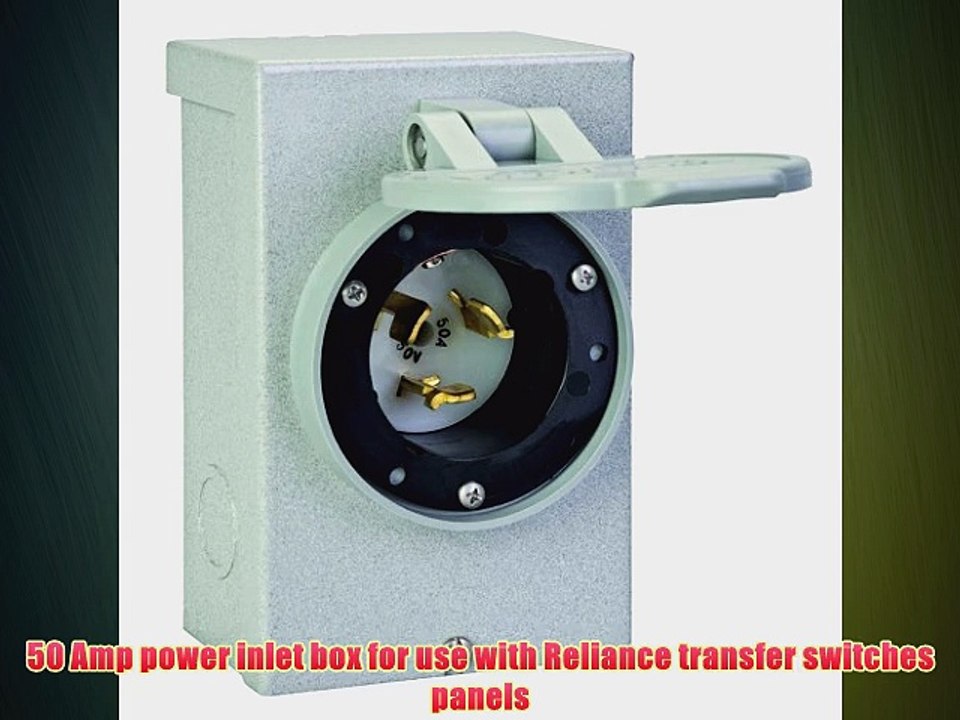 Reliance Controls PB50 50 Amp Generator Power Cord Inlet Box For Up To