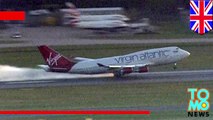 Virgin Atlantic flight VS43 makes emergency landing after gear fail.