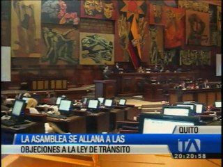 Asamblea se allana a veto de Ley de Tránsito