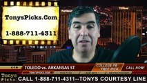 Arkansas St Red Wolves vs. Toledo Rockets Free Pick Prediction Go Daddy Bowl NCAA College Football Odds Preview 1-4-2015