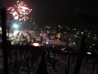 750 Jahre Strümpfelbach- Sylvesterfeuerwerk 2014 Strümpfelbach, Weinbergstreppenfeuerwerk nach Hauptfeuerwerk