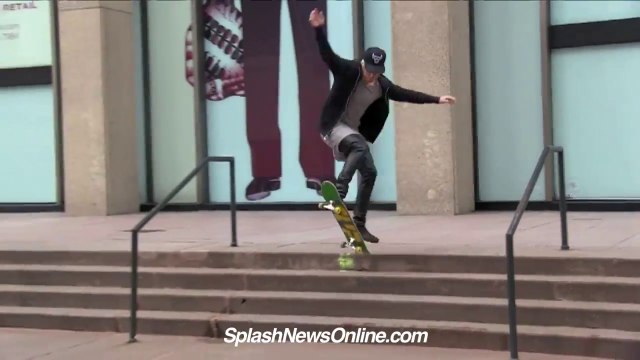 Justin Bieber Skateboarding Video Falling Stairs Nyc