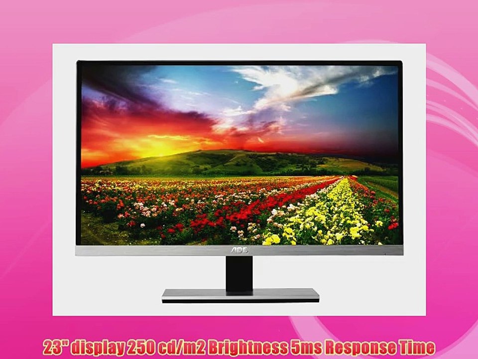 AOC i2367Fh 23-Inch IPS Frameless LED-Lit Monitor Full HD 1080p 5ms 50M:1 DCR VGA/ HDMI Speakers