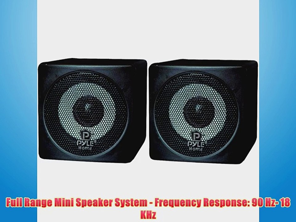 Pyle Home PCB3BK 3-Inch 100-Watt Mini Cube Bookshelf Speakers - Pair (Black) (Pair)